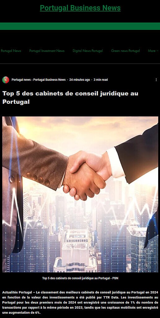 Top 5 des cabinets de conseil juridique au Portugal